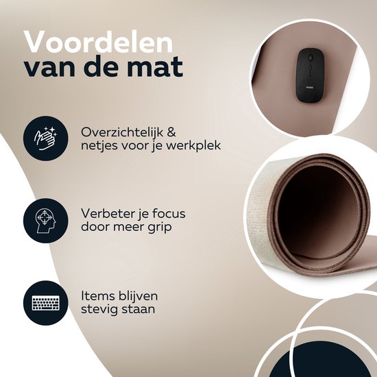 WURK Tapis de bureau professionnel Tapis de souris en similicuir XXL