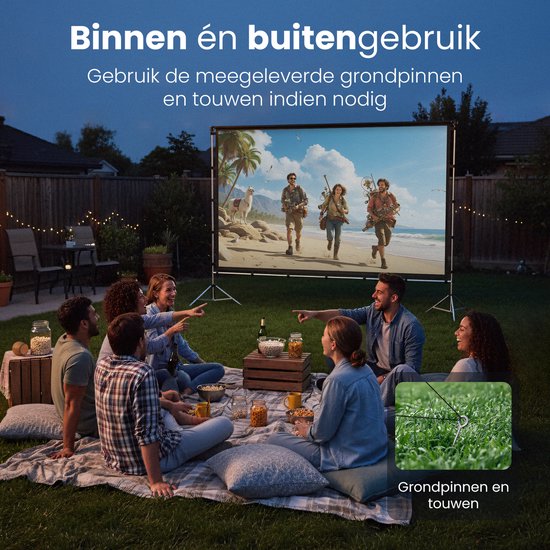 Écran de projection Lumina® 100 pouces – Écran de projection avec trépied – Indéformable – Pliable – Avec sac de transport – Pour l'intérieur et l'extérieur