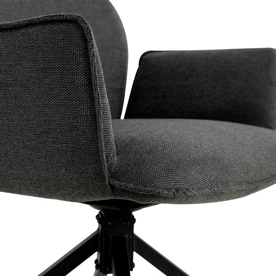 Chaise de salle à manger Jill Linen Anthracite Ensemble de 2 pièces
