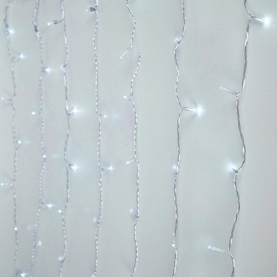 Rideau lumineux - 240LED - 225x150cm - blanc froid