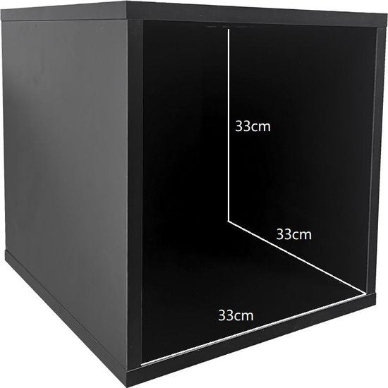 Meuble de rangement pour disques vinyles - Cube - Meuble à disques - Rack de rangement pour disques vinyles - Noir