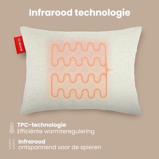 Auronic Heat Pad - 3 modes de chauffage - 10 000 mAh - 2.5m Cable - 45x60cm - Taupe