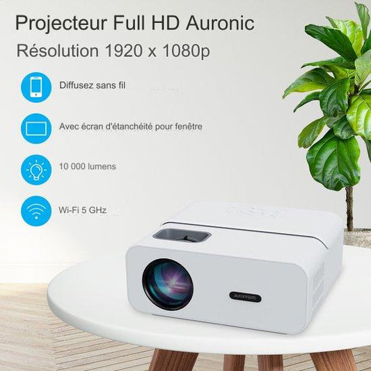 Projecteur, 170 pouces, Auronic Beamer, Full HD, Avec accessoires, Blanc
