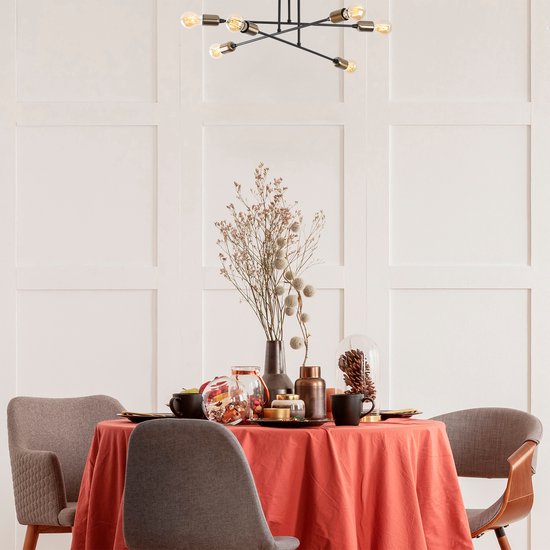 Opviq Lustre noir - 1501 - 40W - Métal - 66 x 66cm - Noir
