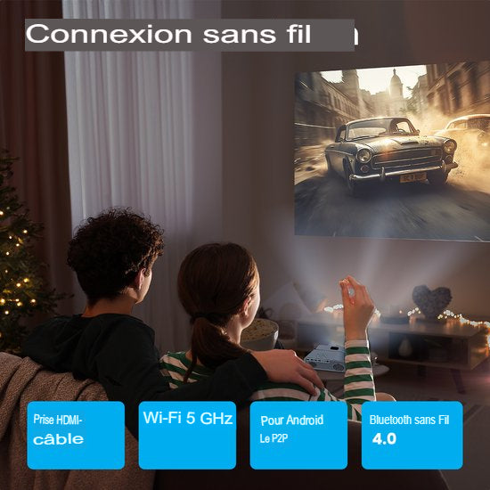 Projecteur, 170 pouces, Auronic Beamer, Full HD, Avec accessoires, Blanc