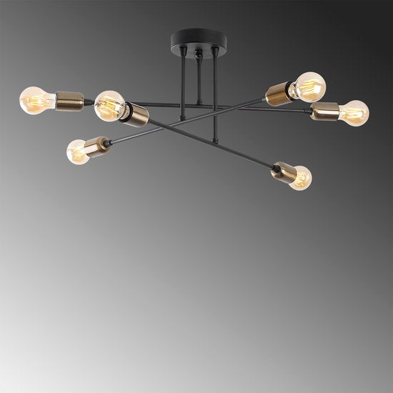 Opviq Lustre noir - 1501 - 40W - Métal - 66 x 66cm - Noir