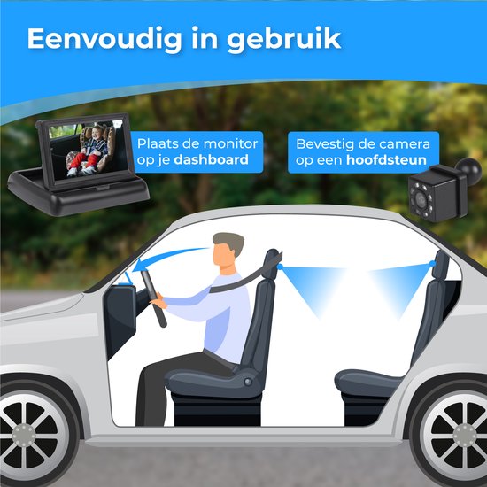 Nuvance Baby Camera - Anti-dérapant et ajustable - 4.5 Inch - Moniteur inclus