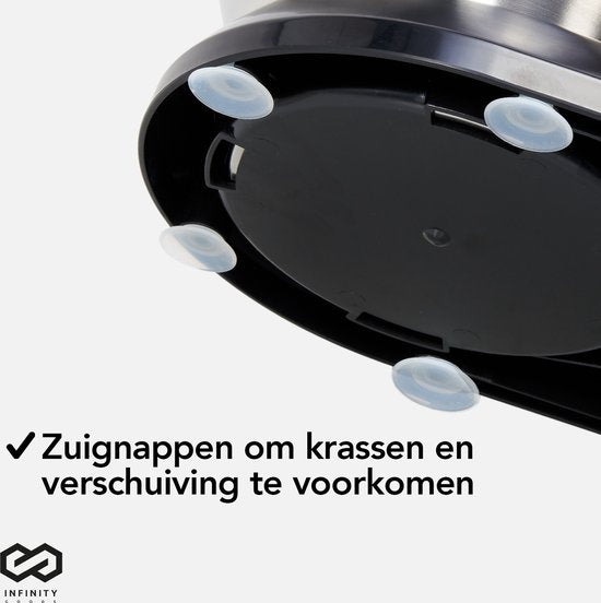 Infinity Goods Robot de cuisine - Mélangeur de cuisine - Bol de mélange en acier inoxydable de 6,5L - Robot de cuisine - Robot ménager - Avec accessoires - 1600W - Noir