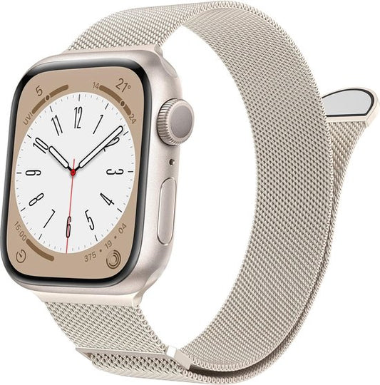 Podec Smartwatch Bracelet magnétique en acier inoxydable argenté pour Series 1/2/3/4/5/6/7/SE