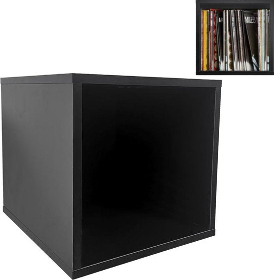 Meuble de rangement pour disques vinyles - Cube - Meuble à disques - Rack de rangement pour disques vinyles - Noir