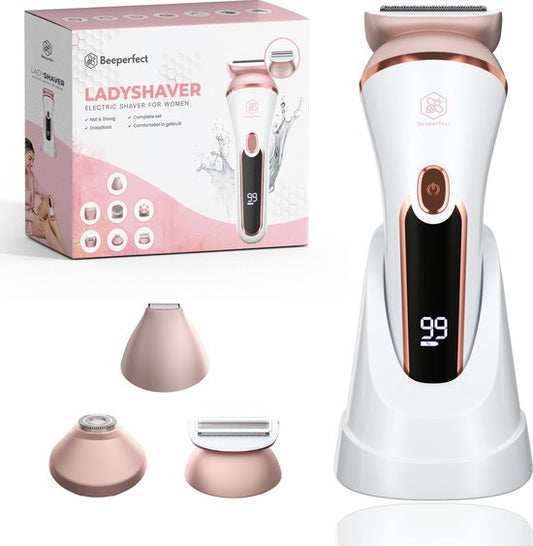 Beeperfect® 3 in 1 Ladyshaves For Women Prime - Rasoir féminin - Tondeuse bikini - Rechargeable - Étanche - 3 accessoires