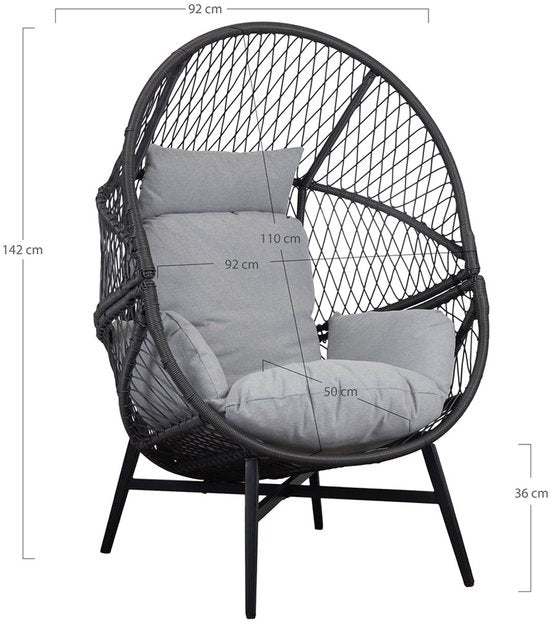 Fauteuil en Rotin Noir - 74x73x103cm - House Nordic