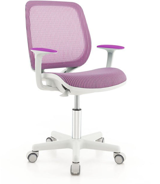 Chaise de bureau pour enfants Coast - Chaise pivotante ergonomique avec accoudoirs et roulettes - Hauteur d'assise 43-55 cm