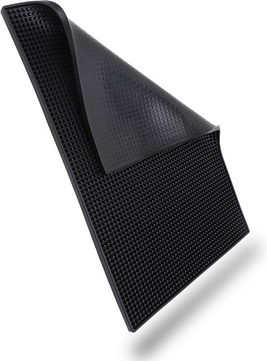Aerend® Multifunction Drip Mat 30x45 cm - Tapis de bar en caoutchouc noir - Tapis de comptoir antidérapant pour l'hôtellerie, le camping-car et la cuisine**.