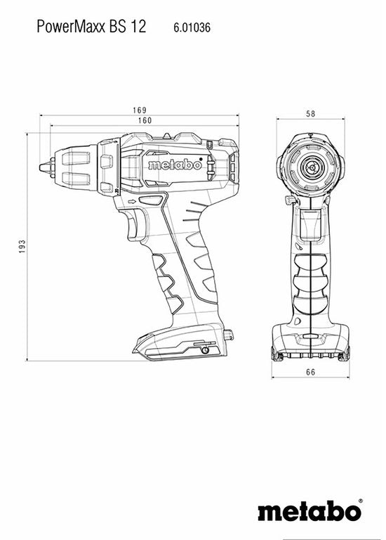 Perceuse à percussion Metabo + visseuse à percussion sans fil - 12 V - Avec 2 batteries et un chargeur