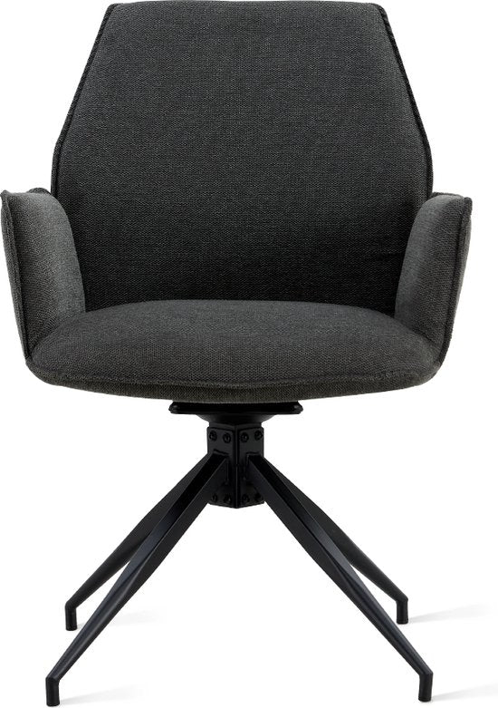Chaise de salle à manger Jill Linen Anthracite Ensemble de 2 pièces