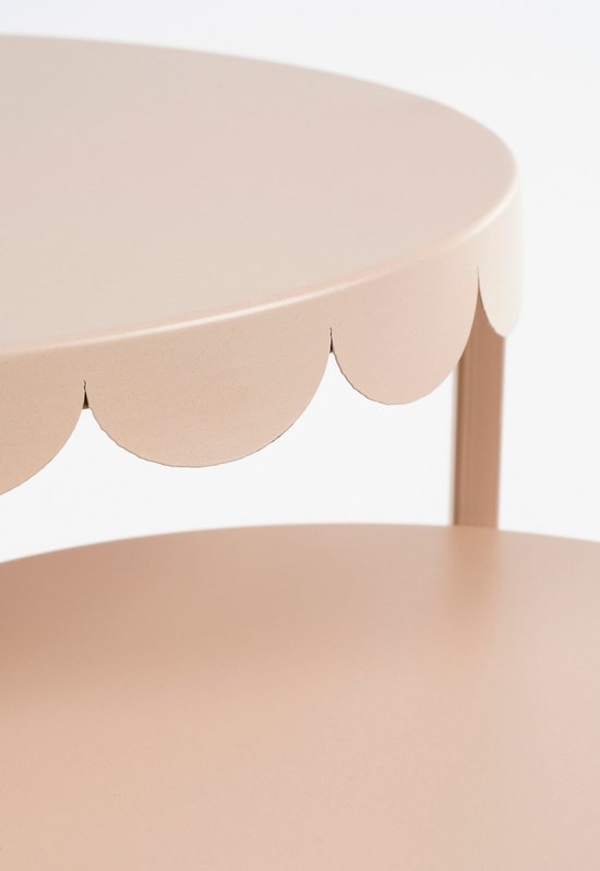 Table d'appoint - Mica Decorations - Lot de 2 - H51 x Ø40 cm - Métal - Rose clair