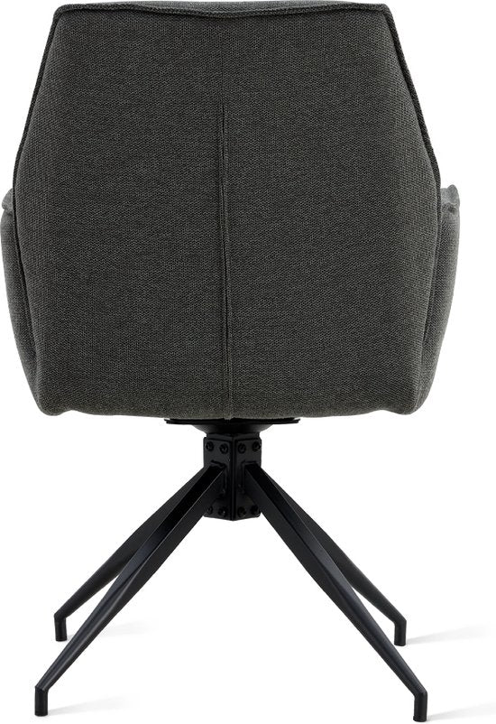 Chaise de salle à manger Jill Linen Anthracite Ensemble de 2 pièces
