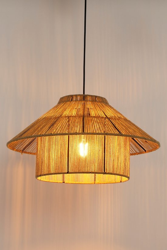 Mica Decorations Elsa Lampe suspendue - H28 x Ø50 cm - Jute - Marron clair