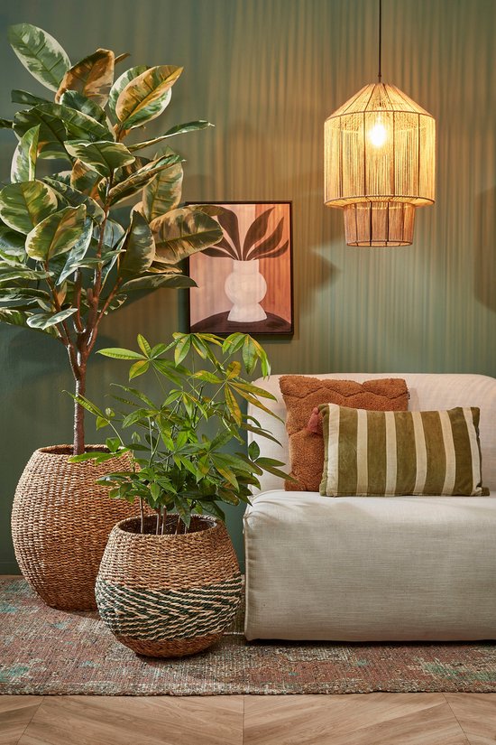 Mica Decorations Elsa Lampe suspendue - H49 x Ø35 cm - Jute - Marron clair