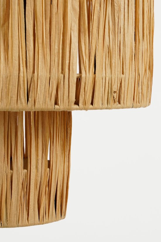 Mica Decorations Elisa Lampe pendante - H30 x Ø35 cm - Raphia - Marron clair