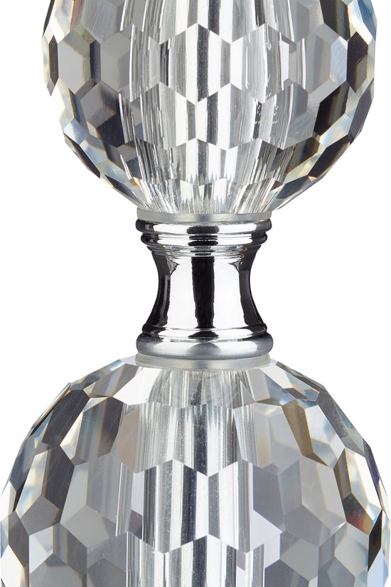 Lampe à poser noire/argentée - E27 Lampe de chevet avec base en cristal - 54 x 29.5 cm