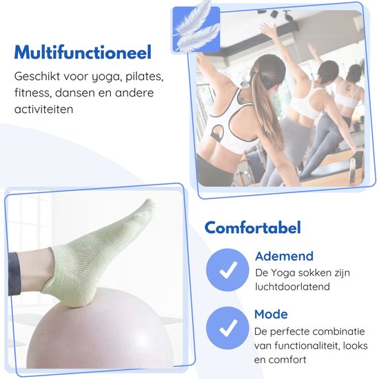 Hilvard Chaussettes de Yoga - Chaussettes de Pilates - Chaussettes de cheville - 3 Paires - Orange clair - Chaussettes antidérapantes - Taille unique