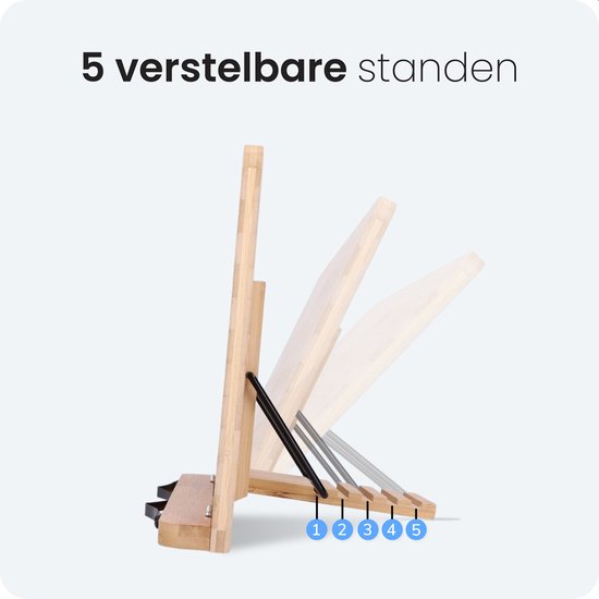 Support pour livres de cuisine et tablettes - Réglable avec pinces - Livres - Support - Stand - Rack - Support - Livres - Supports - Métal - Bois - Bambou - Lire - Rack - Luft