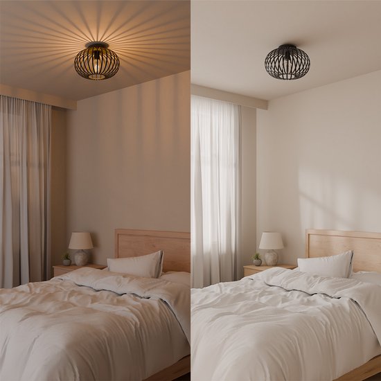 Plafonnier Nolt Noir - Plafonnier E27 Lampe - Industriel - ⌀ 30cm