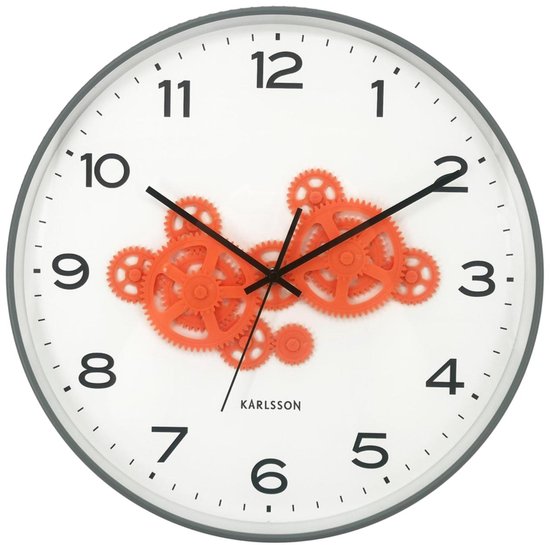 Horloge murale Karlsson Open Gear - Grise - 40,8 x 40,8 x 40,8 cm - Horloge murale moderne