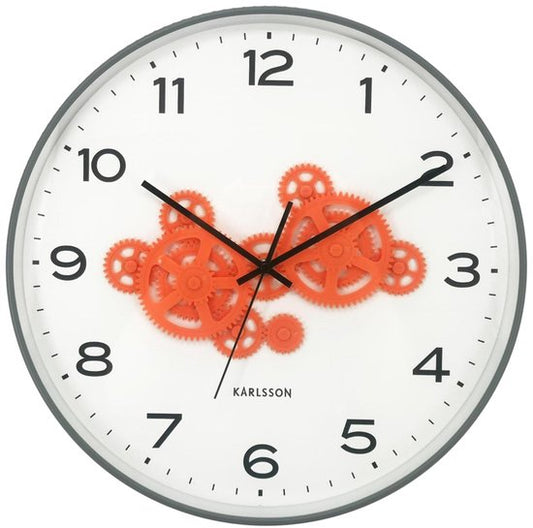 Horloge murale Karlsson Open Gear - Grise - 40,8 x 40,8 x 40,8 cm - Horloge murale moderne