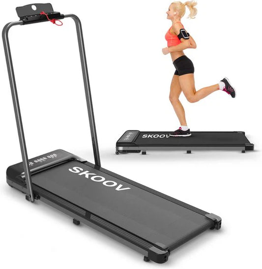 Tapis de course - Skoov - Pliable - 12 km/h - Max 100 kg - 110 x 40 x 105 cm - Noir