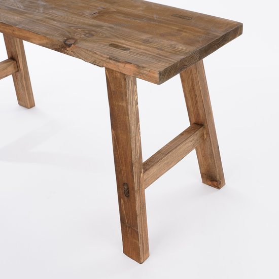 Mica Decorations Banc en bois audacieux - L80 x L37 x H44 cm - Bois recyclé - Marron