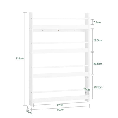 Bibliothèque pour enfants SoBuy - 4 étagères - 80 x 12 x 118 cm - Blanc