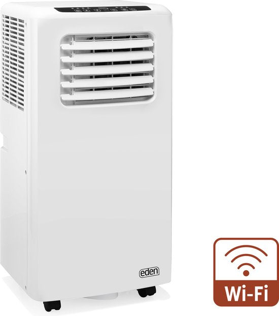 Climatiseur mobile - Eden ED-7016 Climatiseur sur roulettes - Contrôlable via une application et une télécommande - 7 000 BTU – Classe énergétique A - Pour des pièces jusqu'à 60 m³ - Réglage de la température de 16 °C à 31 °C - Fonctions ventilateur et dé