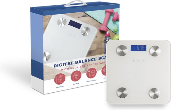 Technosmart Scales - Pèse-personne - Slim - Alimentation par piles - 180 kg - 2 x 28 x 28 cm