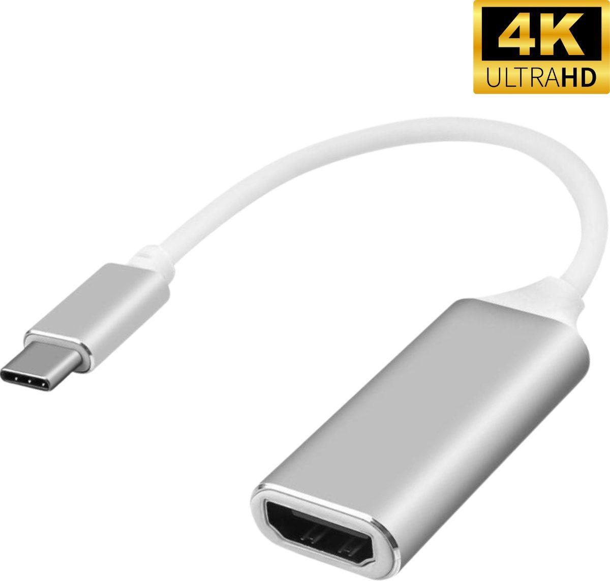 Techvavo® Adaptateur USB C vers HDMI - Supporte 4K @30Hz - Convertisseur - Type C vers HDMI - Thunderbolt 3 - Gris argenté