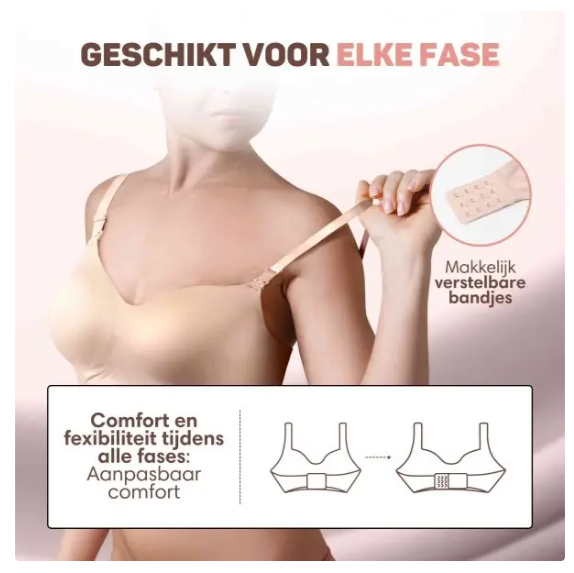 Vulpes Goods® - Soutien-gorge d'allaitement sans armatures - Taille large - Fermeture à une main, bretelles réglables et certification OEKO-TEX® - Pour l'allaitement et la grossesse - Mélange de coton crème