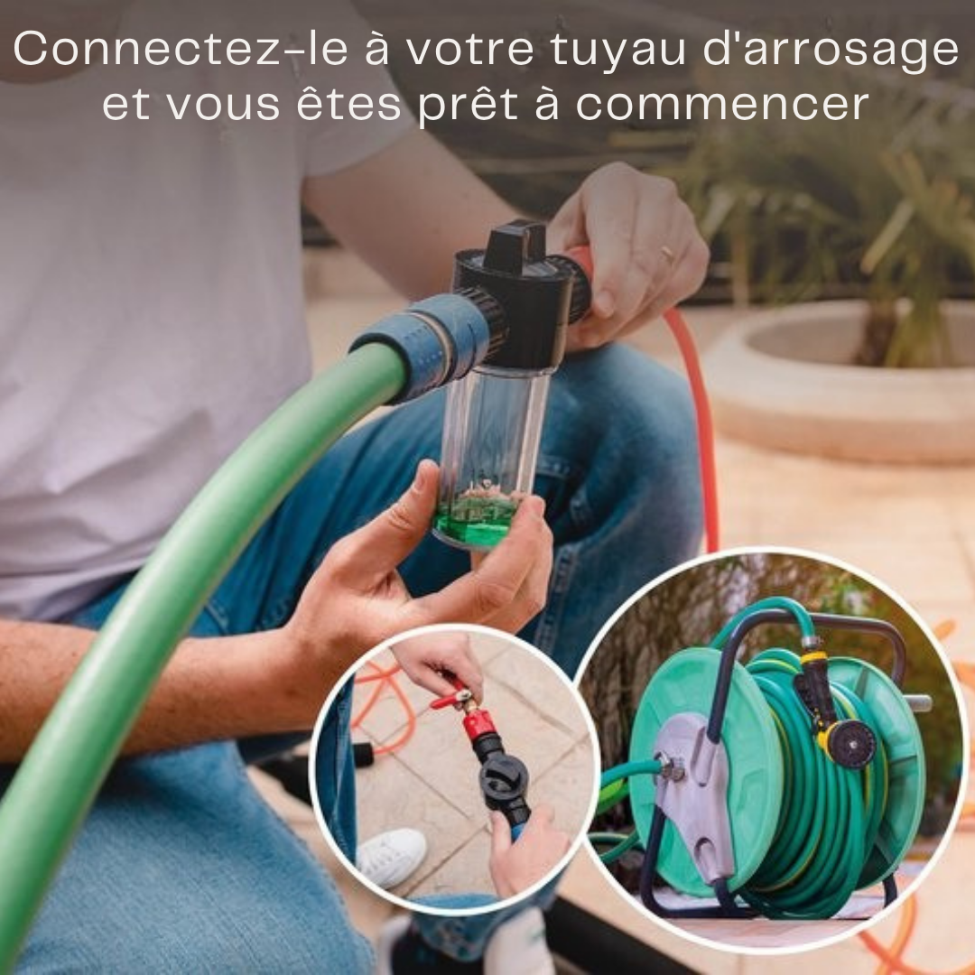 Brosse à laver télescopique Shine - Jusqu'à 7 mètres - 5 pièces avec distributeur de savon - Rouge/Noir