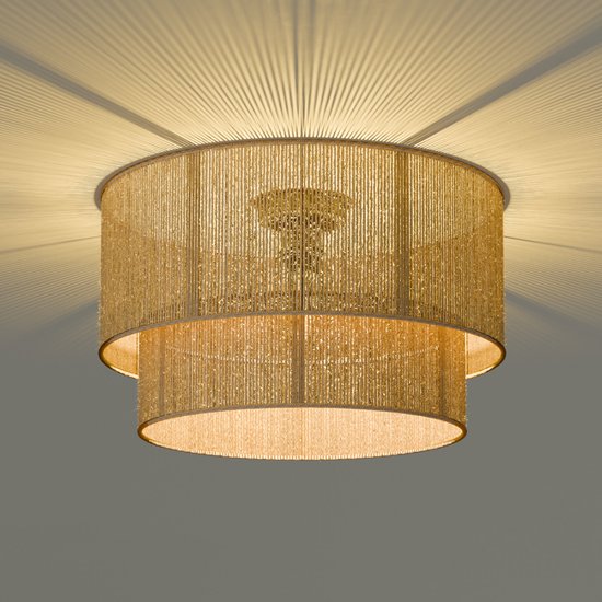Plafonnière Nolt - E27 Lampe - 10W - ⌀ 45cm - Jute - Marron
