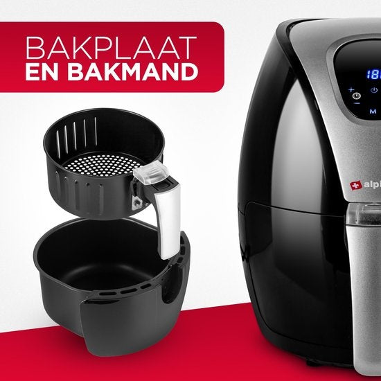 Alpina Friteuse à air chaud L - 2,4 litres - 80-200°C - Minuteur - 1500 Watt - Noir