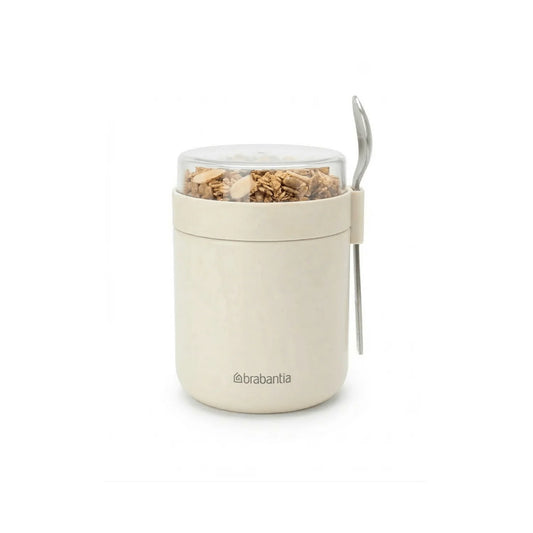 Bol alimentaire Brabantia 500 ml avec cuillère, étanche, beige clair