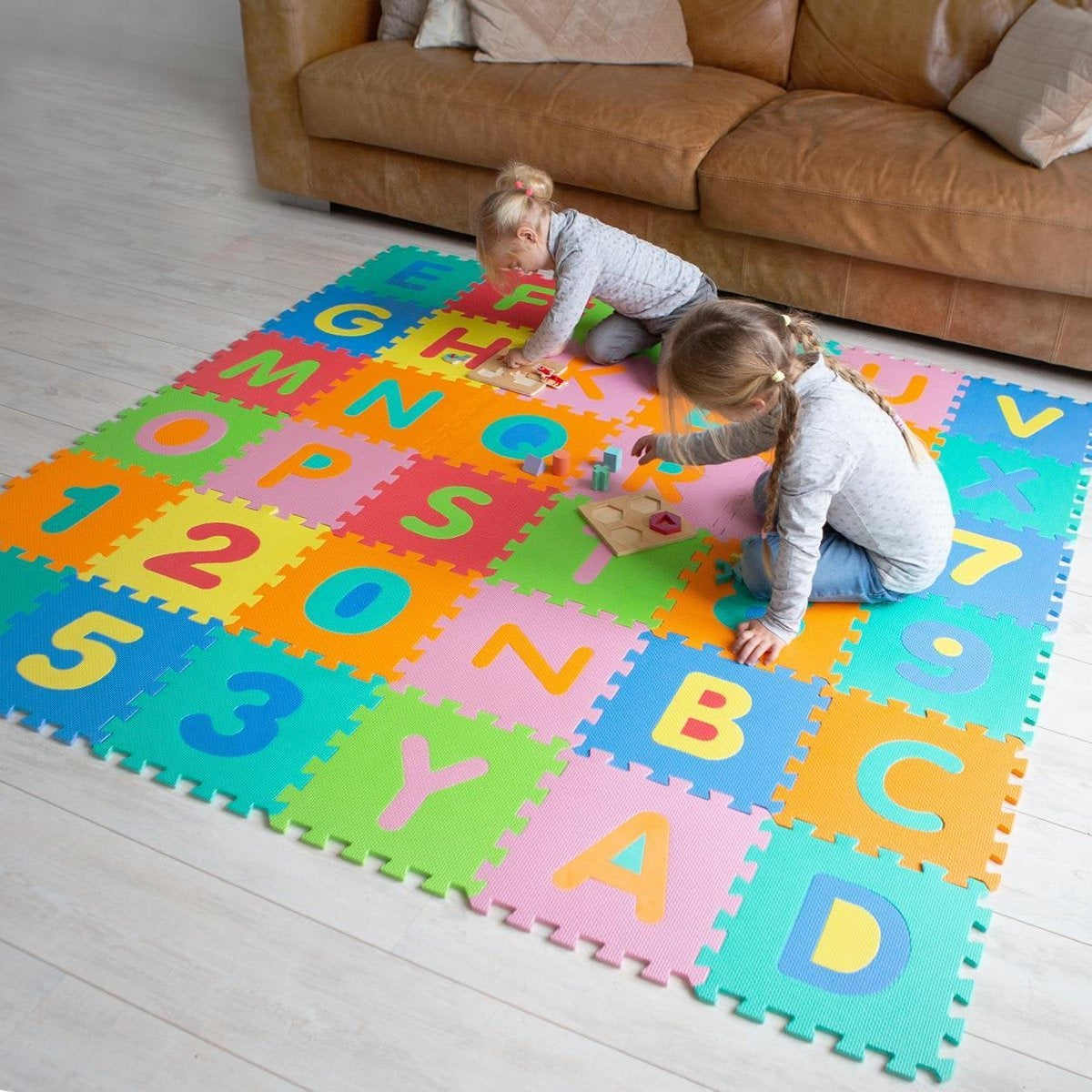 LifeGoods Tapis de jeu XL - Multicolore - Puzzle de 36 pièces - 180x180 cm