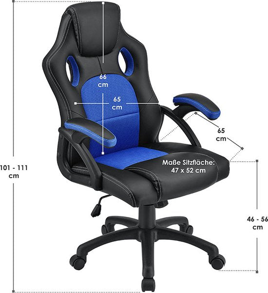 Chaise de bureau / Chaise de jeu - Montréal - Bleu