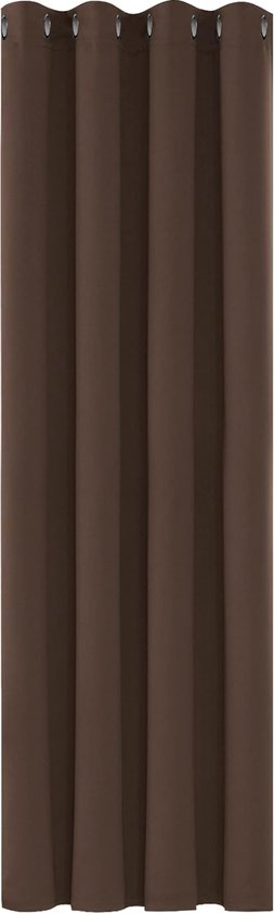 Rideaux occultants avec yeux, 132x214 cm (L x H), Marron, 1 pièce, Rideaux résistants à la chaleur et insonorisants pour le salon, la chambre à coucher
