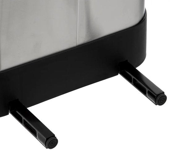5Five Poubelle à pédale Ariane - argent - acier inoxydable - 30 litres - 42 x 25 x 62 cm - cuisine