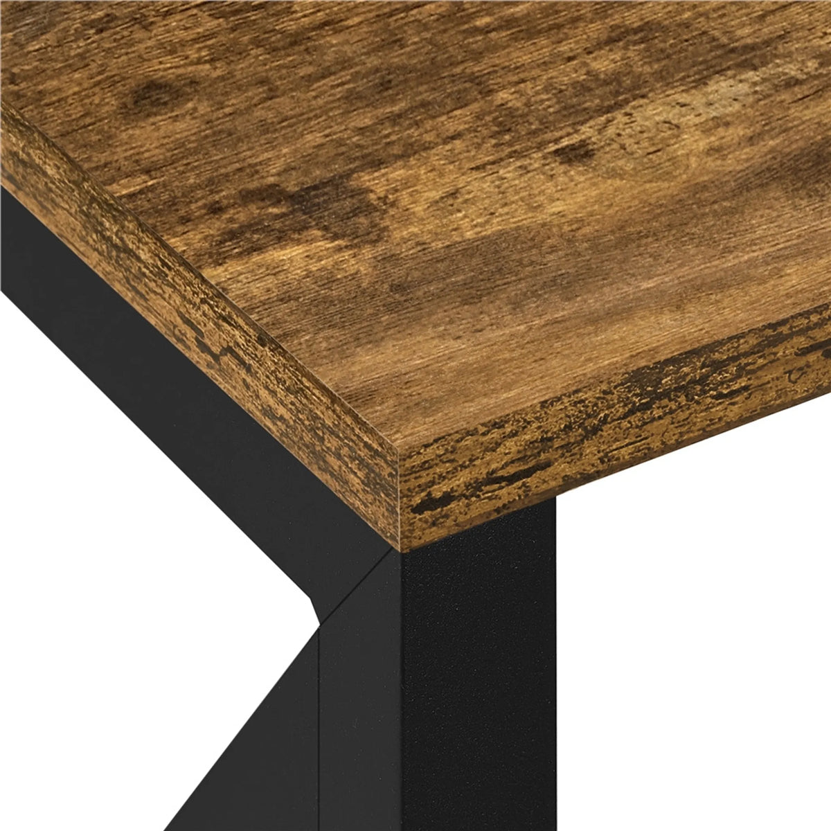 Meuble TV Yaheetech 106 x 40 x 50,5 cm - Brun rouille - Style industriel - Compartiments de rangement ouverts - 40 kg
