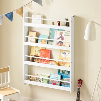 Bibliothèque pour enfants SoBuy - 4 étagères - 80 x 12 x 118 cm - Blanc