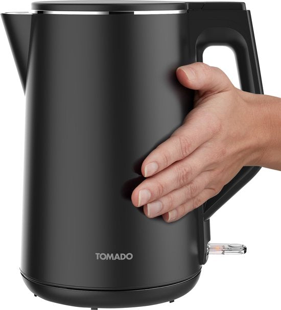 Tomado TWK1708B - Bouilloire - 1,7 litres - Double paroi - 2200 watts - Sans BPA - Noir mat