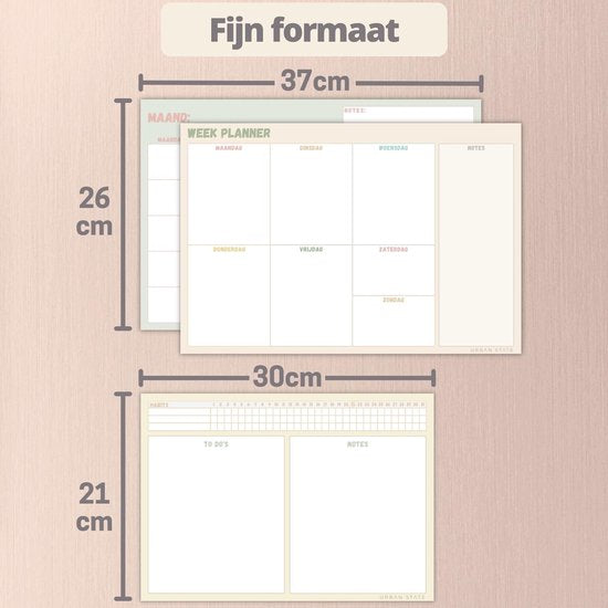 Planning hebdomadaire magnétique + planning mensuel tableau blanc - set trio - planning magnétique - tableau de planning - family planner
